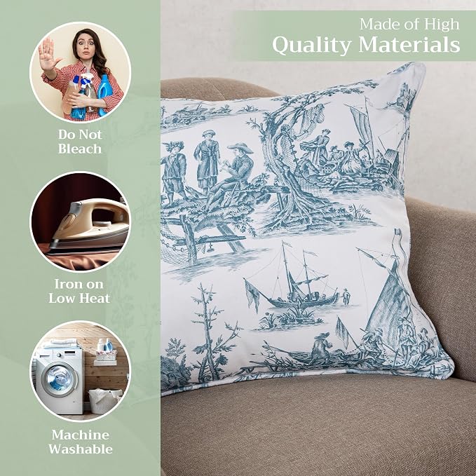 Maison d' Hermine Throw Pillow Covers 100% Cotton (18" x 18" - Pack of 1)