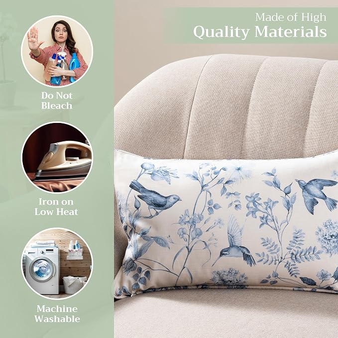 Maison d' Hermine Throw Pillow Covers 100% Cotton (12" x 20" - Pack of 1)