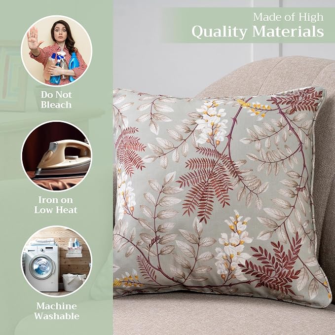 Maison d' Hermine Throw Pillow Covers 100% Cotton (20" x 20" - Pack of 1)