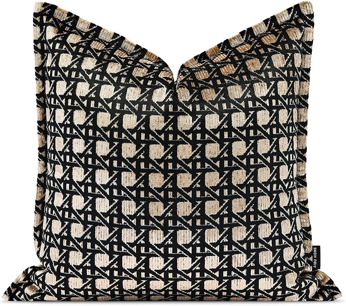 Throw Pillow Cushion Cover 20x20 inches, Luxury Velvet Decorative Pillows Cover, Geometric Rhombus Pattern Pillow Covers for Sofa Living Room