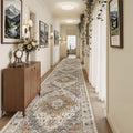 Madane Hallway Runner Rug 3x20 Washable Kitchen Runners 20ft, Turmeric/Grey | Vintage Non Slip Extra Long Area Rugs , Soft Low-Pile Farmhouse Wide Floor Carpet for Corridor Entryway Bathroom Bedroom