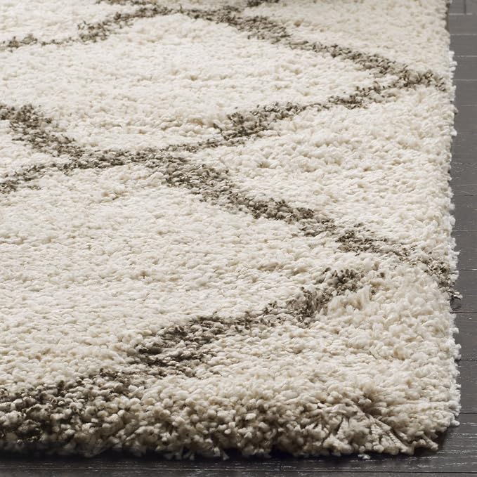 SAFAVIEH Hudson Shag Runner Rug 2'3"x16', Plush Ivory & Grey SGH283A