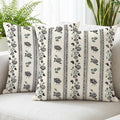 Hexagram Vintage Throw Pillow Covers 18x18, Floral Black Pillow Covers | Black, Set of 2, Boho Farmhouse Neutral Decorative for Couch Pillows, Home Decor, Bedroom, Living Room, No Insert