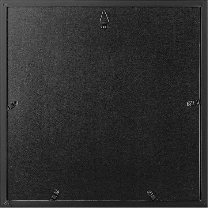 Gallery Perfect 12x12 Picture Frames, 9 Piece Set with Real Glass Cover for 8x8 Photos With Mat, Picture Frames Collage Wall Decor for Gallery Wall, Home Decor, Black