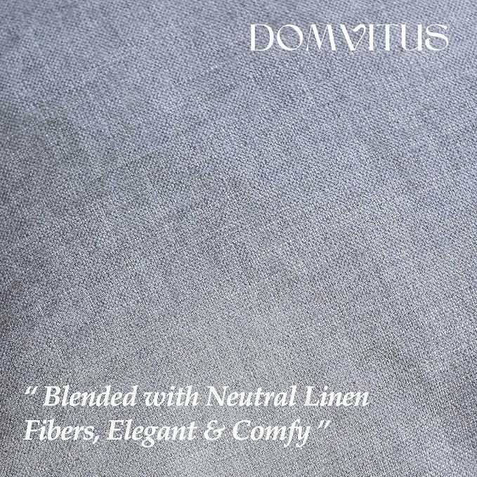 DOMVITUS Throw Pillow Covers 20x20 Pack of 2, Decorative Soft Soild Textured Accent Cushion Case, Neutral Boho Farmhouse Linen Pillow Covers for Couch Sofa Bedroom Living Room Home Decor, Light Grey
