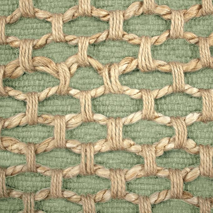 Boho Living Jada Premium Woven Design, Decorative Throw, Living Room Décor, (1) 12" x 20" Pillow Cover, Sage Green