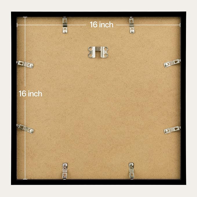 eletecpro 16x16 Picture Frame Set of 6, Display 4x4 with Mat | Bulk Frames, Wall Decor, Lightweight & Sturdy, High-clarity Acrylic, Ready to Hang