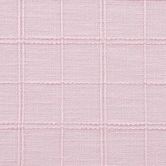 ZeeMart Linen Checked Farmhouse Table Runner, 13x48 Inches Pink | Raised Grid Design, Rich Woven Texture, Linen Blend Table Runners 48 Inches Long, Machine Washable, Boho Home Kitchen Decor