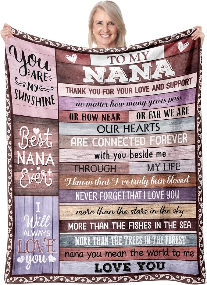 Nana Gifts, Nana Birthday Gifts, Gifts for Nana Blanket 80"x60", Best Nana Ever Gifts, Nana Gift from Grandkids, Nana Gfit for Grandma, Nana Gift for Christmas Mothers Day