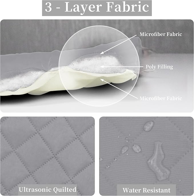 Easy-Going Reversible Quilt Set Twin, Bedspread with 1 Shams | Light Gray/Ivory, Lightweight Bed Comforter, 1 Quilt + 1 Pillow Shams, All-Season Coverlets for Bedroom