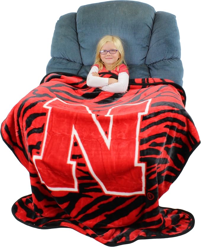 College Covers Nebraska Cornhuskers Raschel Throw Blanket, 60 in by 50 in