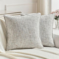 FUTEI Pack of 2 Chenille Tweed Vintage Throw Pillow Covers 22x22 Inch Soft Decorative Cushion Case Modern Farmhouse Accent for Couch Bed Living Room, Grey