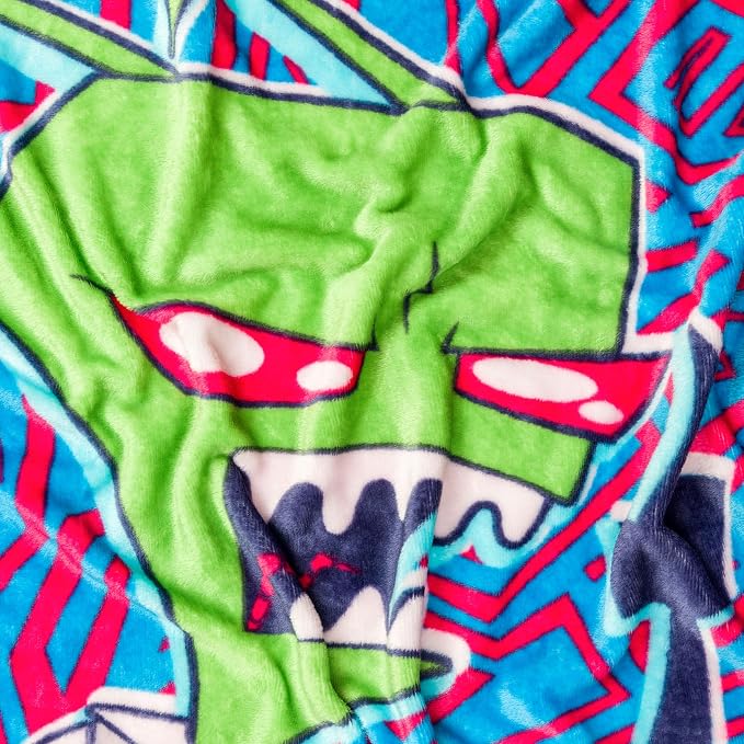 Silver Buffalo Invader Zim I Don't Like You, Fleece Throw Blanket, 45x60in | Soft and Cozy, 185 GSM