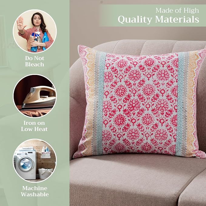 Maison d' Hermine Throw Pillow Covers 100% Cotton (20" x 20" - Pack of 1)