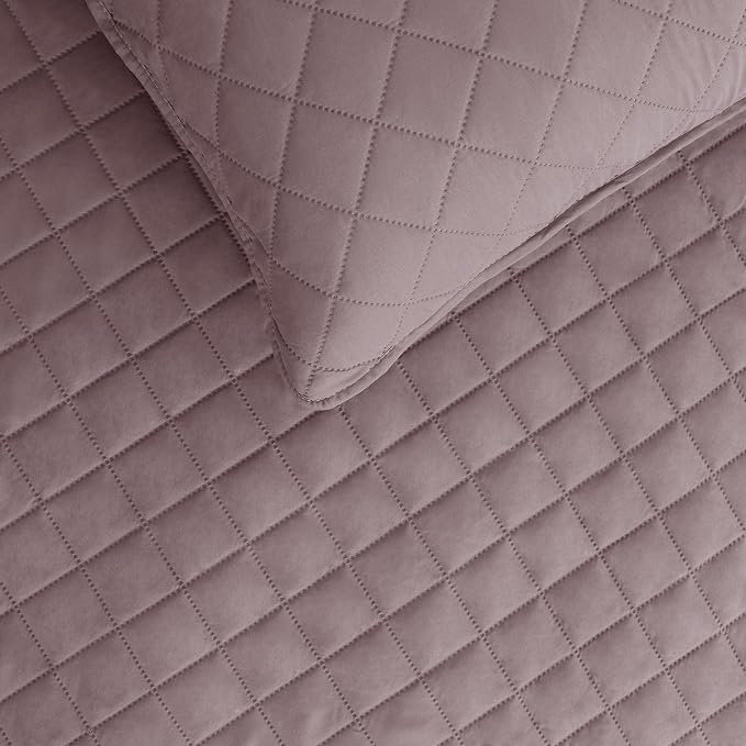 Easy-Going Reversible Quilt Set Twin, Bedspread with 1 Shams, Pink/Beige | Machine Washable Lightweight Bed Comforter, 1 Quilt + 1 Pillow Shams, All Season Bed Coverlets for Bedroom