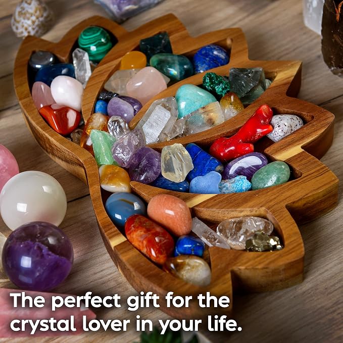 Crystal Display Tray, Lotus Crystal Holder, Rock Display, Horizon 11"x7"