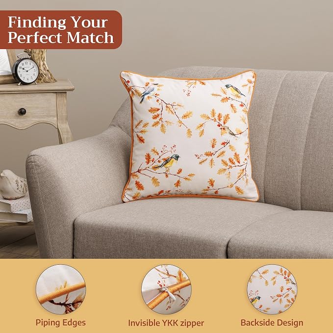 Maison d' Hermine Throw Pillow Covers 100% Cotton (18" x 18" - Pack of 1)