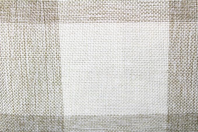 VAKADO Beige Buffalo Plaid Cotton Linen Throw Pillow Covers 20x20 Set of 2 | Beige buffalo check cotton linen, hidden zipper. Farmhouse throw pillow covers for porch. Machine washable.