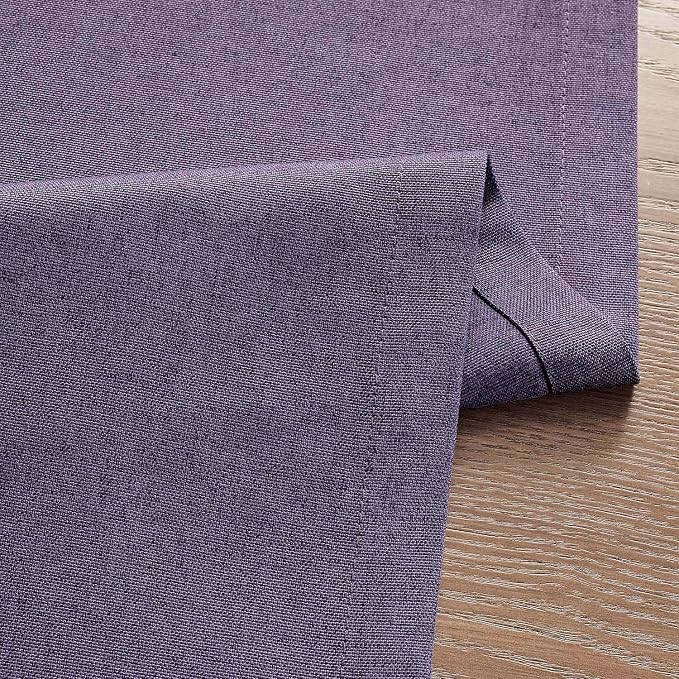 ZeeMart Basic Linen Style Table Runner, 14x108 Inch Purple | Mitered Corner Design, Medium Weight Fabric, Rustic Farmhouse Style, Machine Washable Easy Care Everyday Table Scarf