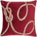 Embroidery Red Velvet Throw Pillow Cover, Merry Christmas Series Gift Knot Luxury Soft Fuzzy Cozy Warm Slik Gift Square Couch Cushion Pillow Case 20 x 20 Inch, Cover Only