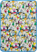 Silver Buffalo Peanuts Snoopy, Fleece Throw Blanket, 45x60in | Charlie Brown, Lucy, Linus, Sally and Woodstock, Soft and Cozy, 185 GSM