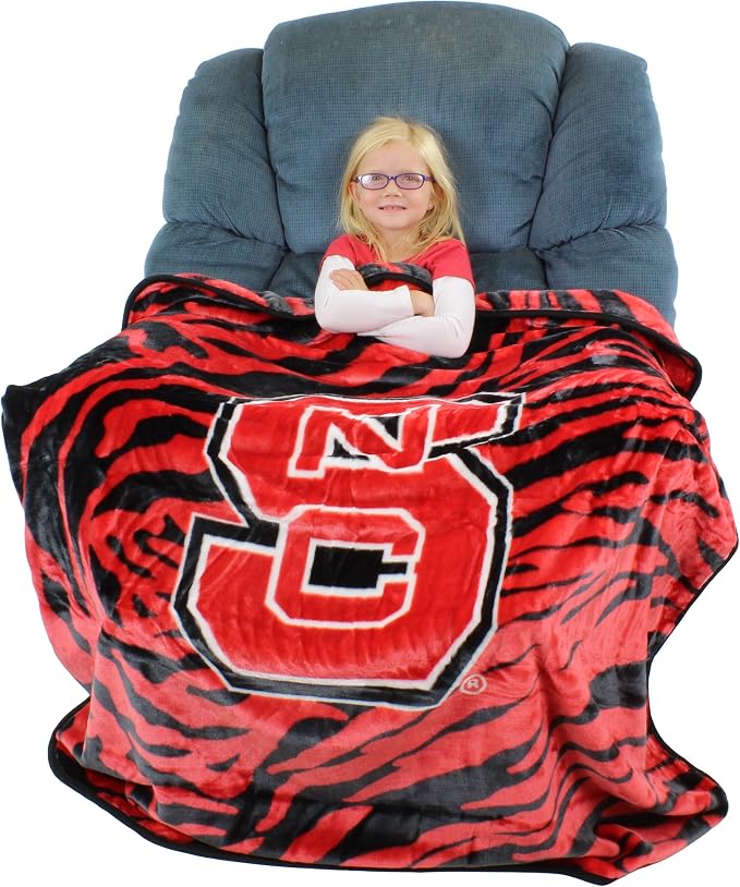 College Covers NC State Wolfpack Raschel Throw Blanket, 60 in by 50 in