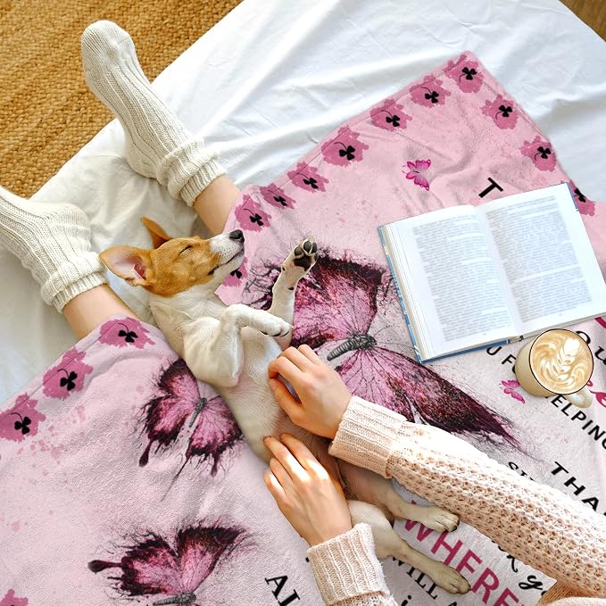 Sister Blanket, Sister Birthday Gifts Butterfly, Christmas Birthday Gifts for Sisters from Sisters Adult, Present for Sis, Soft Lightweight Flannel Throw Blanket for Couch Sofa Bed, 60"x50"