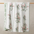 Floral Reversible Throw Blanket for Couch-Coco Flannel Soft Bed Blankets | Luxuriously Warm Fluffy Decor for Women, Mom, Her & Girls, Plush Throw for Sofa, Chair, 60x80in, Herb Green