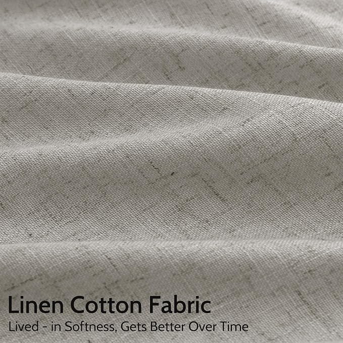 Silver Grey Linen Curtains 108 Inches for Living Room Extra Long Back Tab Curtain Neutral Farmhouse Light Filtering Semi Sheer Linen Drapes Ceiling to Floor for Large Window Office 9 FT,2 Panels