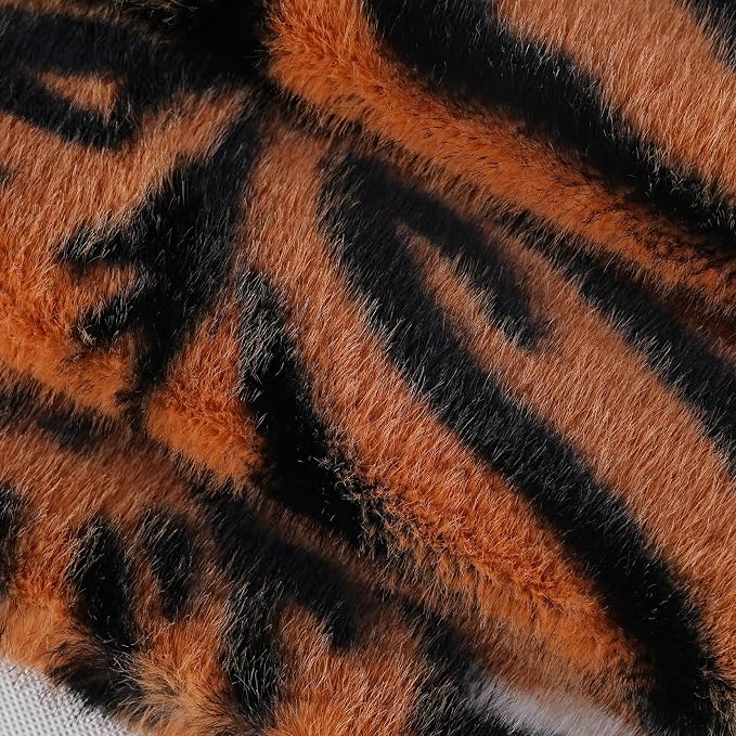 cygnus Tiger Print Throw Pillow Covers 18X18 inch | Fluffy Fuzzy Decorative Square Faux Fur Throw Pillow Covers for Couch Sofa Living Room Bedroom
