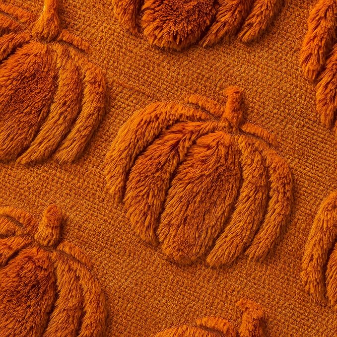 Fall Decorations for Home,Fall Throw Pillow Covers 18"x18" Set of 2, Caramel Farmhouse Thanksgiving Pumpkin Pillows Decorative, Faux Fur Pillow Covers for Couch Bed Room