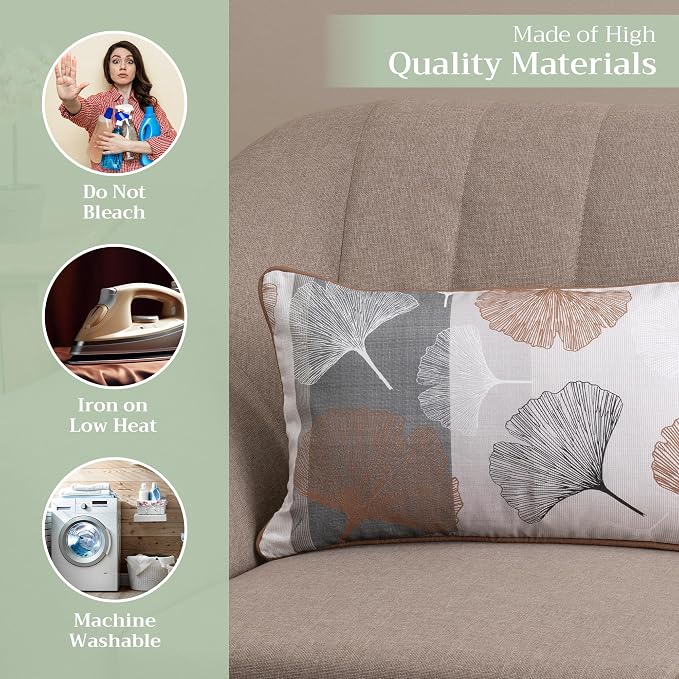 Maison d' Hermine Throw Pillow Covers 100% Cotton (12" x 20" - Pack of 1)