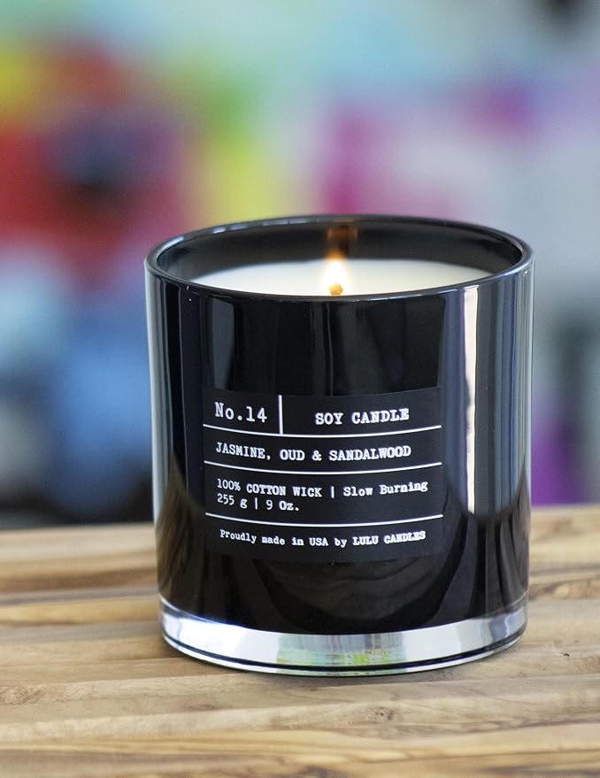 Lulu Candles | After Dark - Teak & Mahogany | Luxury Scented Soy Jar Candle | Hand Poured in The USA | Highly Scented Candles for Home Fragrance & Decor (9 Oz.)
