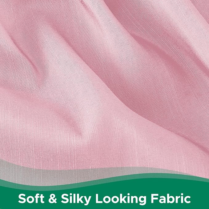 Wrap Around Queen Size Bed Skirt 15 Inch Drop-Elastic Dust Ruffle Pink | Adjustable Pleated Bedskirt-Easy Fit Wrinkle Resistant Washable Hotel Quality Fabric Bed Skirting-Master Guest Bedroom Rental