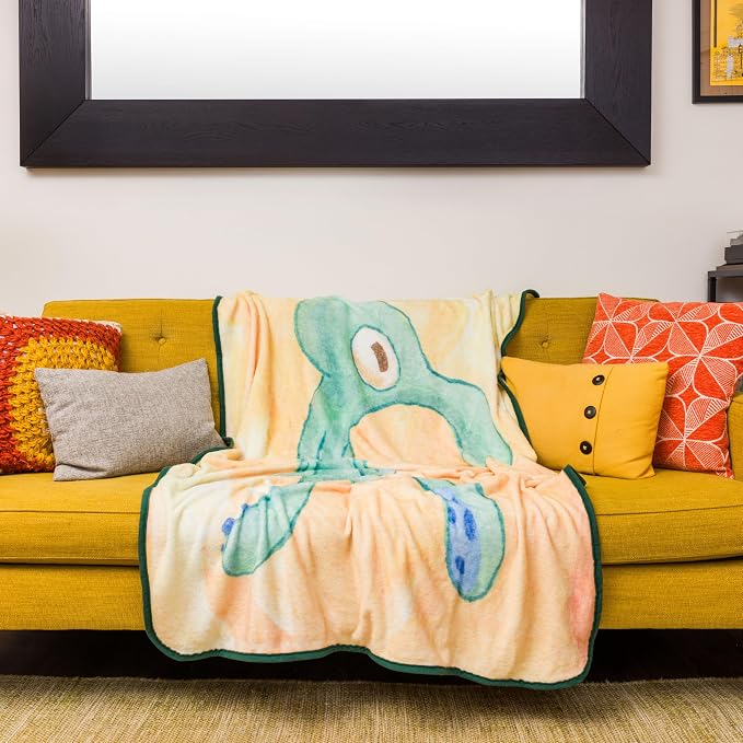 Silver Buffalo Spongebob Squarepants, Fleece Throw Blanket, 45x60in | Squidward Artwork, Soft and Cozy, 180 GSM