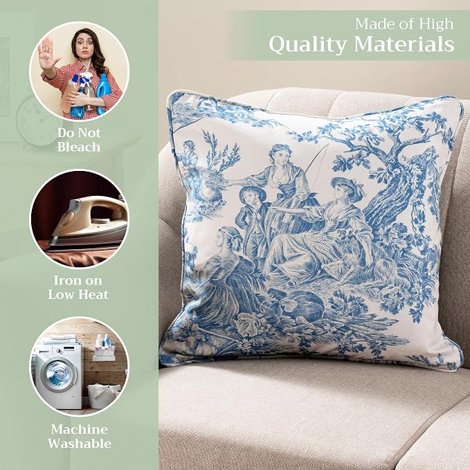 Maison d' Hermine Throw Pillow Covers 100% Cotton (18" x 18" - Pack of 1)