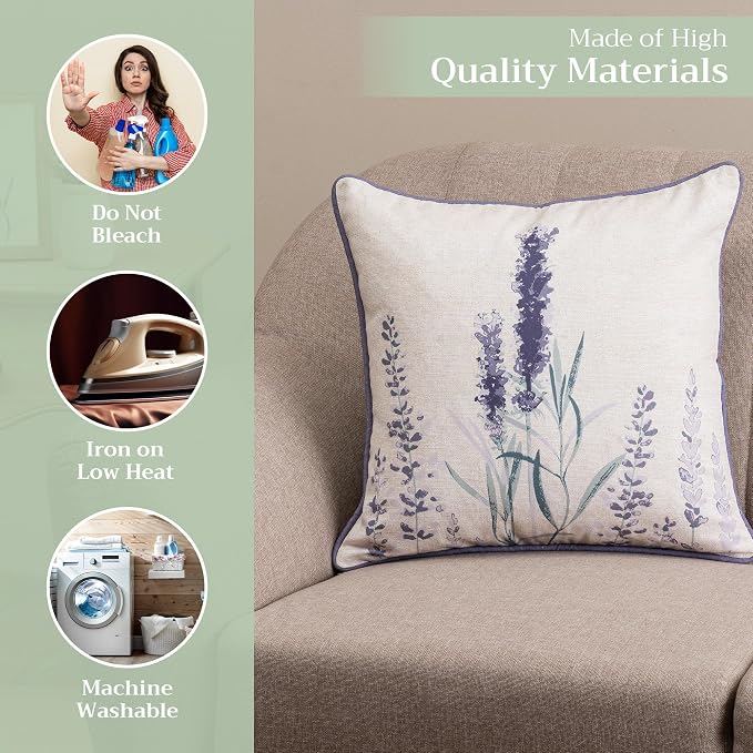 Maison d' Hermine Throw Pillow Covers 100% Cotton (20" x 20" - Pack of 1)