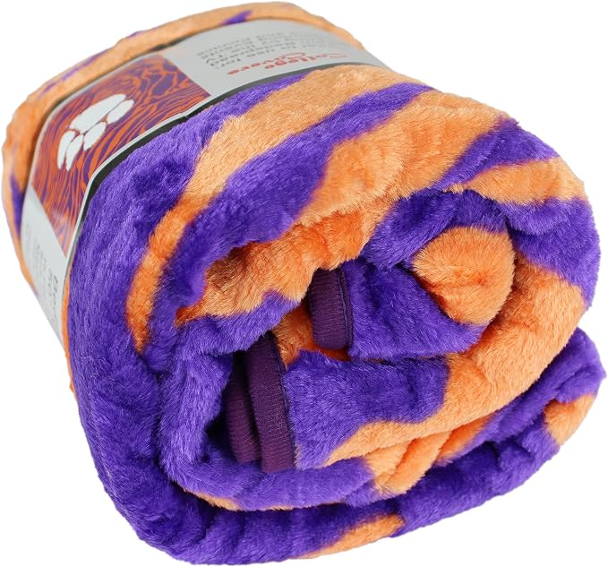 College Covers Clemson Tigers Raschel Throw Blanket, 60 in by 50 in
