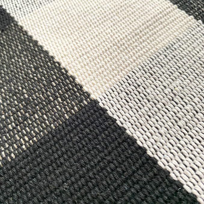 LEVINIS Buffalo Check Rug 43.3'' × 27.6‘’ Cotton Hand-Woven Outdoor Rugs for Porch Farmhouse Layered Door Mats Front Porch Décor