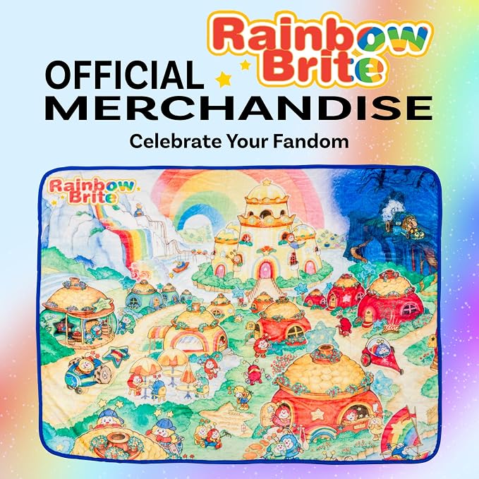 Silver Buffalo Rainbow Brite in Rainbowland, Fleece Throw Blanket, 45x60in | Soft and Cozy, 250 GSM