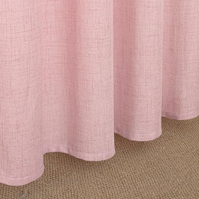 YoungsTex Light Pink Linen Curtains 84 Inch Length for Living Room Window, Light Filtering Drapes with Bronze Grommet Privacy for Bedroom Decorative, 52 x 84 Inch, 2 Panels