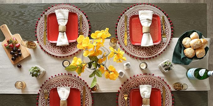 DII Chambray Kitchen, Tabletop Collection, Stone, 14x108 Table Runner