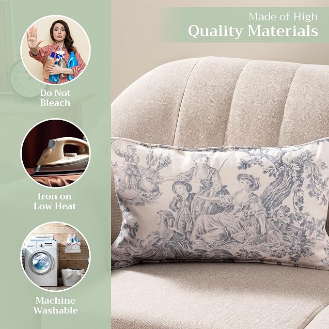 Maison d' Hermine Throw Pillow Covers 100% Cotton (12" x 20" - Pack of 1)