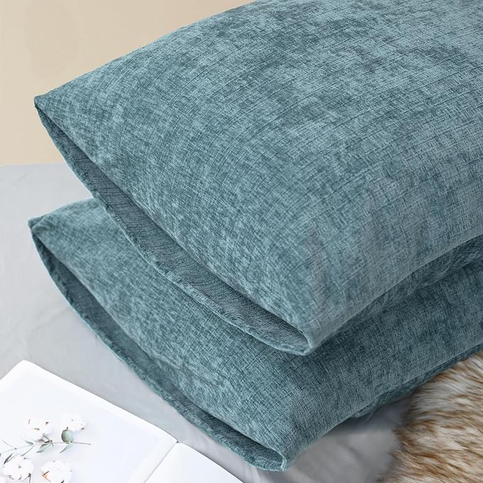 CaliTime Decorative Standard Throw Pillow Covers 26 X 20 Inches Smoke Blue