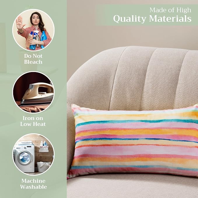 Maison d' Hermine Throw Pillow Covers 100% Cotton (12" x 20" - Pack of 1)