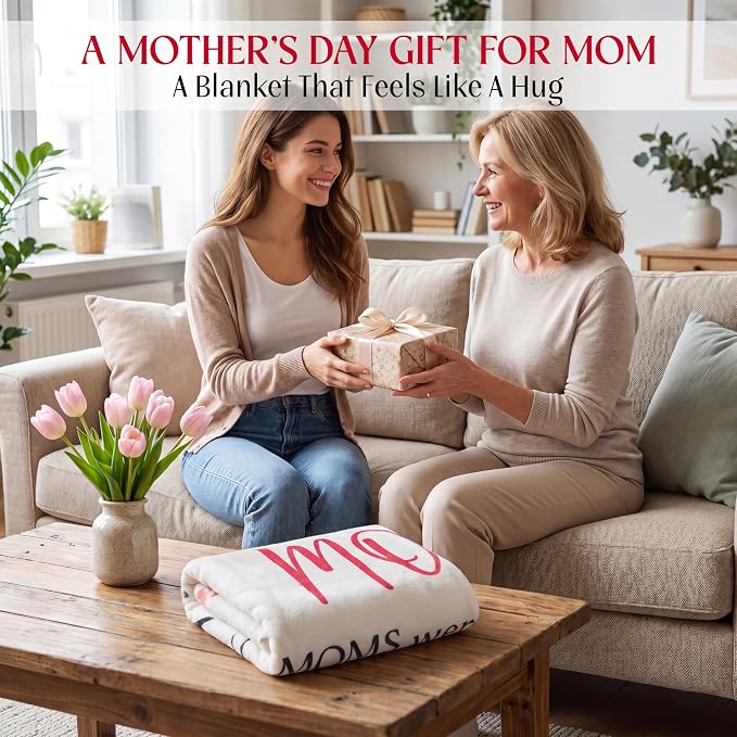 WRAPIX Gifts for Mom from Daughter Son - Soft Fleece Throw Blanket 60x80 in | Gifts for Mom, Mother Daughter Gift, Machine Washable, Ideal for Couch Bed, Lightweight Warmth, Home Comfort Decor