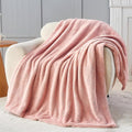 NEWCOSPLAY Knitted Throw Blanket for Couch Sofa Bed, Plush-Pink, 60"x80" | Super Soft Plush, Fuzzy Fluffy Microfiber, Lightweight Cozy Blanket for Room Decor, All Season Use