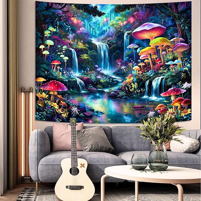 Zussun Hippie Sun Tapestry Boho Vintage Sunrise Nature Tree Lake Wall Tapestry for Bedroom Aesthetic Colorful Landscape Small Tapestries Wall Hanging for Dorm Living Room Decor 48 x 36 Inch
