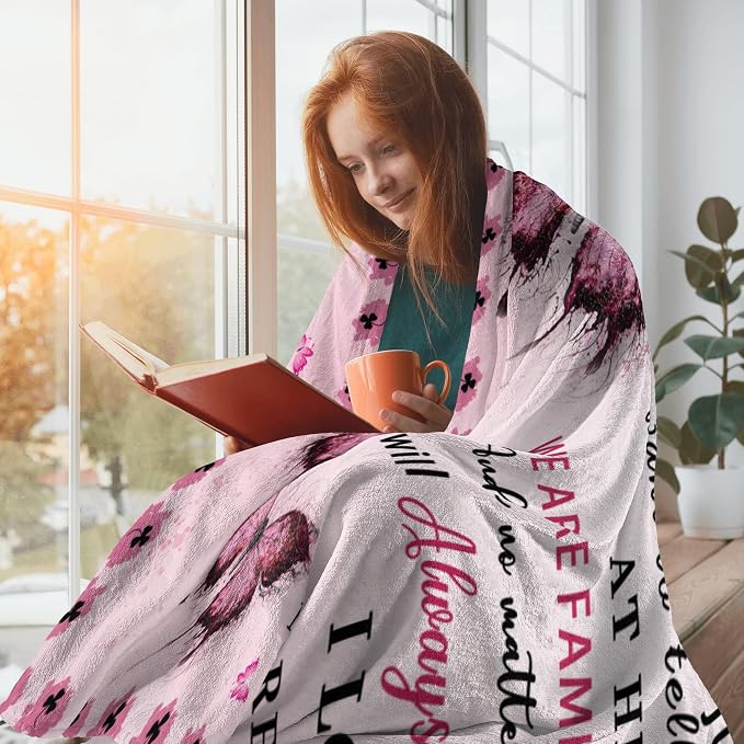 Bonus Daughter Gifts for Christmas, Stepdaughter Gifts for Birthday, Graduation, Mothers Day, Bonus Daughter Blanket, 80"x60"