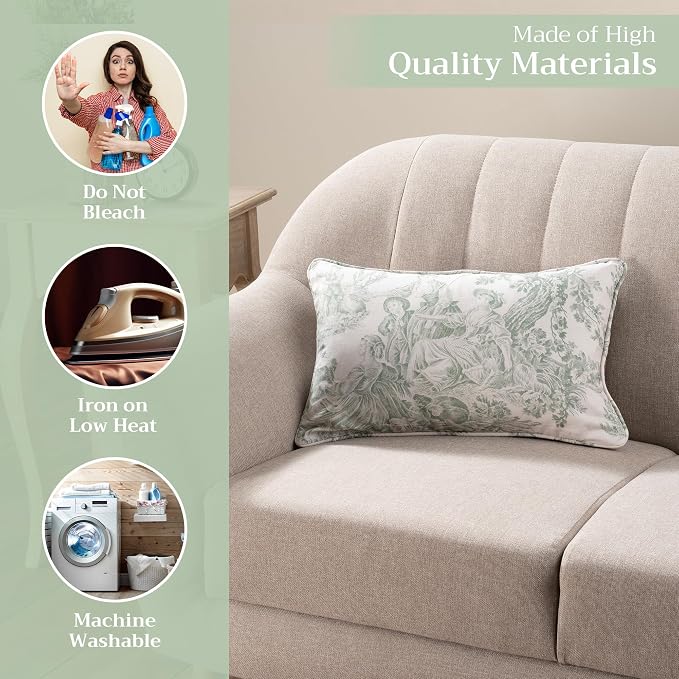 Maison d' Hermine Throw Pillow Covers 100% Cotton (12" x 20" - Pack of 1)